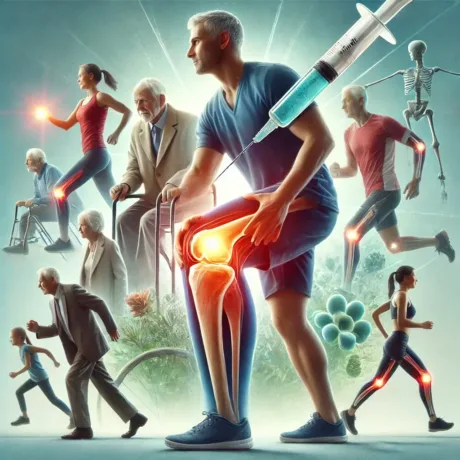 DALL·E 2024 09 03 22.42.29 A professional and compassionate visual representation for a Meta advertisement focused on Large Joint Injections with Stem Cell Treatment. The image